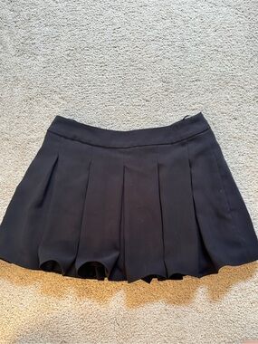 Amanda Uprichard Black Pleated Mini Skirt